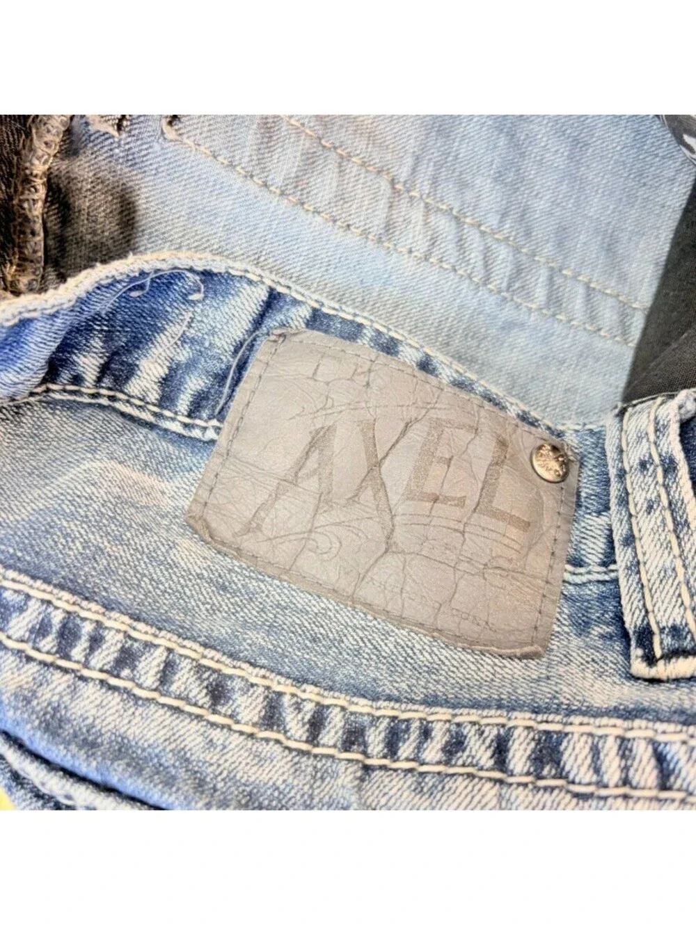 Y2K Axel Treadwell Relaxed Straight Jeans Light Wash Denim Grunge W34 L30